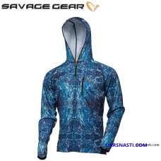 Реглан Savage Gear Salt UV Hoodie синий